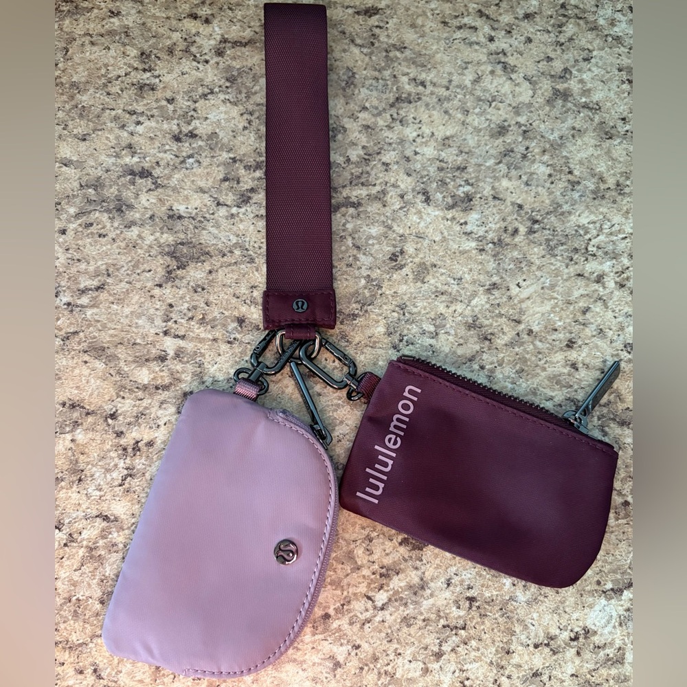 Lululemon Dual Pouch Wristlet in Purple and Burgundy